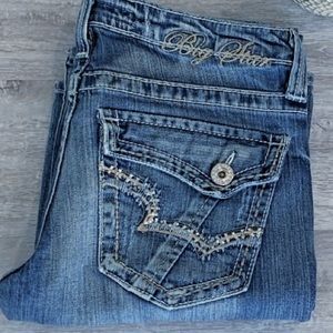 Big Star Bootcut Ultra Lowrise Embellished Jeans